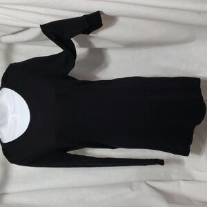 BCBG MaxAzria. EUC. Black Sweater Dress; Long Sleeved; Statement Back.  Size S.